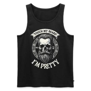 Touch My Beard and Tell Me I'm Pretty - Débardeur bio Premium Homme - noir - Devant - Michal (187cm)