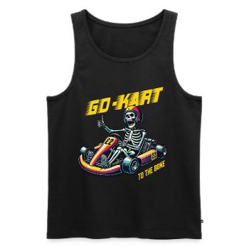 Go-Kart To The Bone Retro Skeleton Style - Men's Premium Organic Tank Top - black - Front - Michal (187cm)