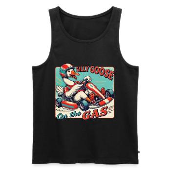 Aventure drôle et stupide de karting Go-Kart sur gaz - Débardeur bio Premium Homme - noir - Devant - AI Model Male 178 light (178cm)