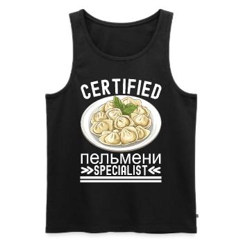 Pelmeni Cuisine russe - Débardeur bio Premium Homme - noir - Devant - Michal (187cm)