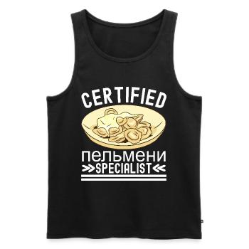 Pelmeni Cuisine russe - Débardeur bio Premium Homme - noir - Devant - Michal (187cm)