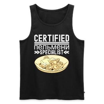 Pelmeni Cuisine russe - Débardeur bio Premium Homme - noir - Devant - Michal (187cm)