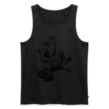 Typical Skater Fall – Humorous Shirt - Men's Premium Organic Tank Top - black - Front - AI Model Male 178 light (178cm)