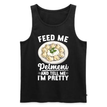 Pelmeni Russische Küche - Männer Premium Bio Tank Top - Schwarz - Vorne - Michal (187cm)