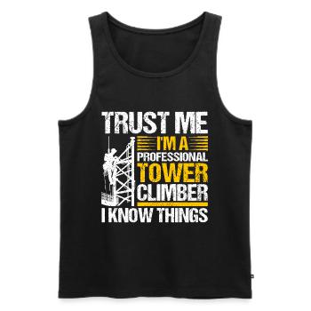 Industriekletterer Tower Climber Industrieklettern - Männer Premium Bio Tank Top - Schwarz - Vorne - AI Model Male 178 light (178cm)