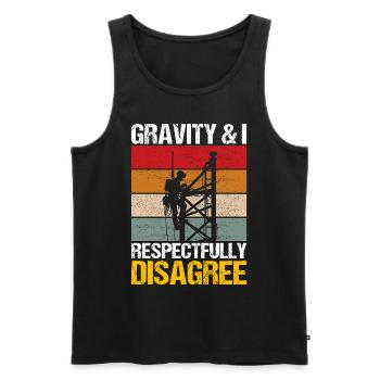 Industrial Climbers Tower Climbers Industrial Climbing - Men's Premium Organic Tank Top - black - Front - AI Model Male 178 light (178cm)
