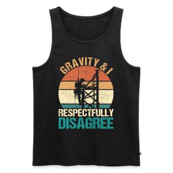 Industriekletterer Tower Climber Industrieklettern - Männer Premium Bio Tank Top - Schwarz - Vorne - AI Model Male 178 light (178cm)