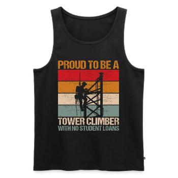 Industriekletterer Tower Climber Industrieklettern - Männer Premium Bio Tank Top - Schwarz - Vorne - Michal (187cm)