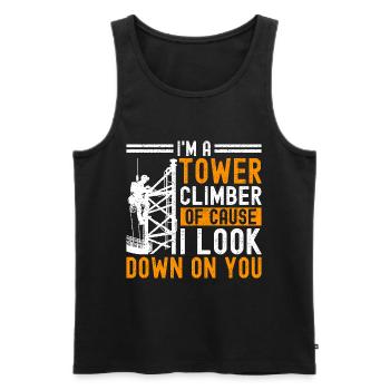 Industrial Climbers Tower Climbers Industrial Climbing - Men's Premium Organic Tank Top - black - Front - AI Model Male 178 light (178cm)