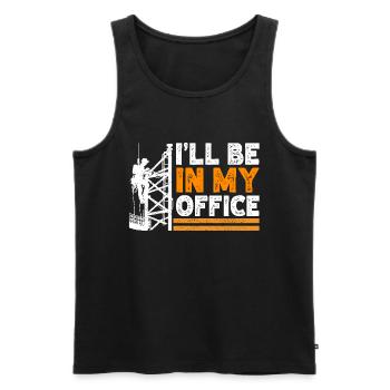Industrial Climbers Tower Climbers Industrial Climbing - Men's Premium Organic Tank Top - black - Front - AI Model Male 178 light (178cm)