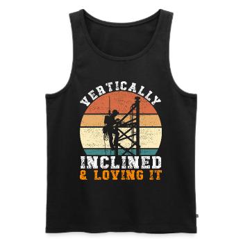 Industriekletterer Tower Climber Industrieklettern - Männer Premium Bio Tank Top - Schwarz - Vorne - AI Model Male 178 light (178cm)