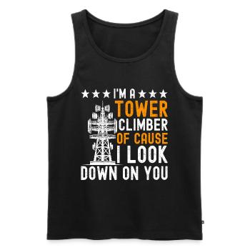 Industriekletterer Tower Climber Industrieklettern - Männer Premium Bio Tank Top - Schwarz - Vorne - AI Model Male 178 light (178cm)