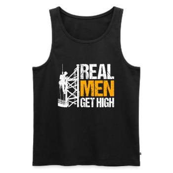 Industriekletterer Tower Climber Industrieklettern - Männer Premium Bio Tank Top - Schwarz - Vorne - Michal (187cm)