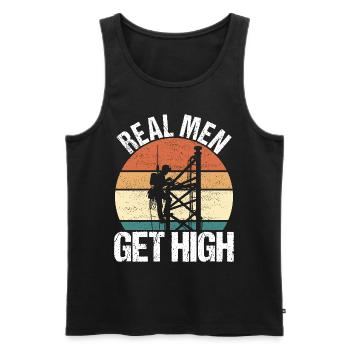Industriekletterer Tower Climber Industrieklettern - Männer Premium Bio Tank Top - Schwarz - Vorne - AI Model Male 178 light (178cm)
