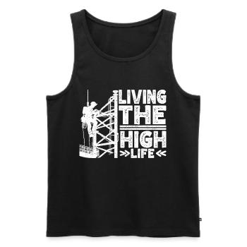 Industrial Climbers Tower Climbers Industrial Climbing - Men's Premium Organic Tank Top - black - Front - AI Model Male 178 light (178cm)