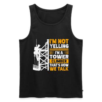 Industrial Climbers Tower Climbers Industrial Climbing - Men's Premium Organic Tank Top - black - Front - AI Model Male 178 light (178cm)