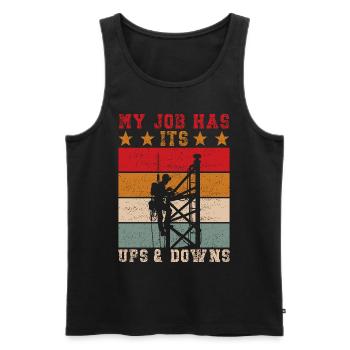 Industrial Climbers Tower Climbers Industrial Climbing - Men's Premium Organic Tank Top - black - Front - AI Model Male 178 light (178cm)
