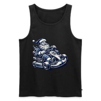 Weihnachtsmann Go-Kart Retro Stil - Männer Premium Bio Tank Top - Schwarz - Vorne - Michal (187cm)