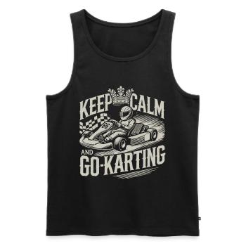 Restez calme et faites du karting - Débardeur bio Premium Homme - noir - Devant - AI Model Male 178 light (178cm)