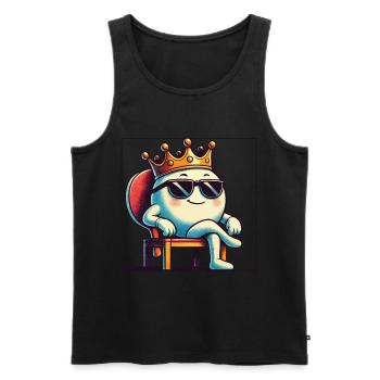 Lustiges Cartoon Tischtennisball König - Männer Premium Bio Tank Top - Schwarz - Vorne - Michal (187cm)