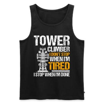 Industriekletterer Tower Climber Industrieklettern - Männer Premium Bio Tank Top - Schwarz - Vorne - AI Model Male 178 light (178cm)