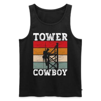 Industriekletterer Tower Climber Industrieklettern - Männer Premium Bio Tank Top - Schwarz - Vorne - AI Model Male 178 light (178cm)