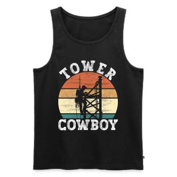 Industriekletterer Tower Climber Industrieklettern - Männer Premium Bio Tank Top - Schwarz - Vorne - AI Model Male 178 light (178cm)