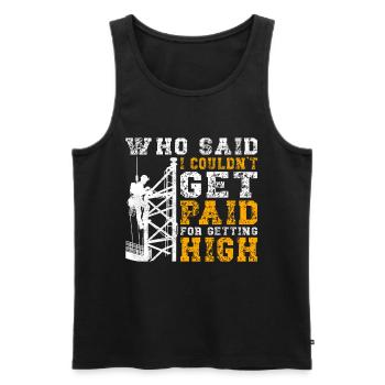 Industriekletterer Tower Climber Industrieklettern - Männer Premium Bio Tank Top - Schwarz - Vorne - Michal (187cm)