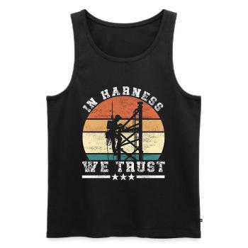 Industrial Climbers Tower Climbers Industrial Climbing - Men's Premium Organic Tank Top - black - Front - Michal (187cm)