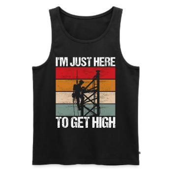 Industriekletterer Tower Climber Industrieklettern - Männer Premium Bio Tank Top - Schwarz - Vorne - Michal (187cm)