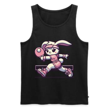 Kawaii Hase Tischtennis Spieler - Männer Premium Bio Tank Top - Schwarz - Vorne - Michal (187cm)