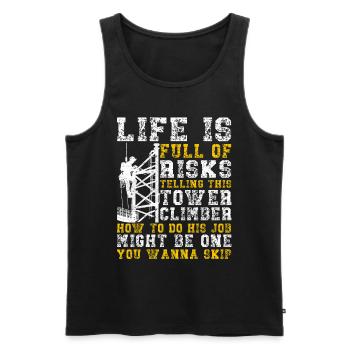 Industriekletterer Tower Climber Industrieklettern - Männer Premium Bio Tank Top - Schwarz - Vorne - AI Model Male 178 light (178cm)