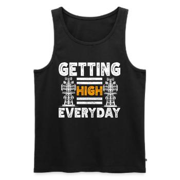 Industrial Climbers Tower Climbers Industrial Climbing - Men's Premium Organic Tank Top - black - Front - AI Model Male 178 light (178cm)