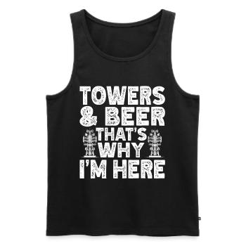 Industrial Climbers Tower Climbers Industrial Climbing - Men's Premium Organic Tank Top - black - Front - Michal (187cm)
