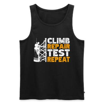 Industrial Climbers Tower Climbers Industrial Climbing - Men's Premium Organic Tank Top - black - Front - Michal (187cm)