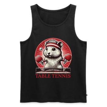 Hamster Retro Vintage Table Tennis Fan Design - Débardeur bio Premium Homme - noir - Devant - Michal (187cm)