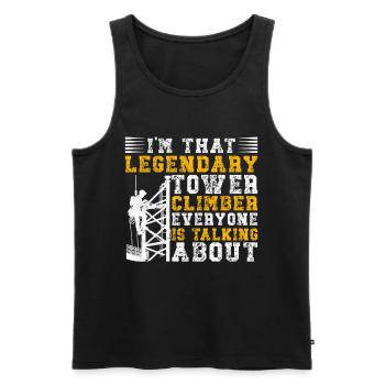 Industrial Climbers Tower Climbers Industrial Climbing - Men's Premium Organic Tank Top - black - Front - AI Model Male 178 light (178cm)