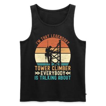 Industriekletterer Tower Climber Industrieklettern - Männer Premium Bio Tank Top - Schwarz - Vorne - AI Model Male 178 light (178cm)