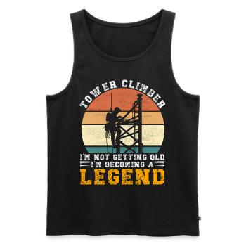 Industrial Climbers Tower Climbers Industrial Climbing - Men's Premium Organic Tank Top - black - Front - AI Model Male 178 light (178cm)