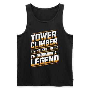 Industrial Climbers Tower Climbers Industrial Climbing - Men's Premium Organic Tank Top - black - Front - AI Model Male 178 light (178cm)