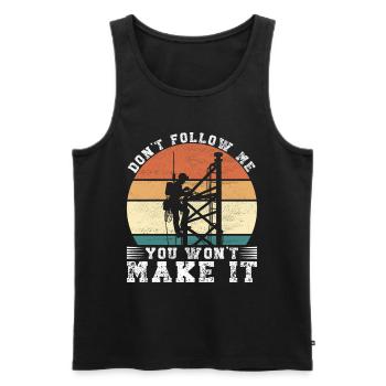 Industriekletterer Tower Climber Industrieklettern - Männer Premium Bio Tank Top - Schwarz - Vorne - AI Model Male 178 light (178cm)