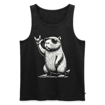 Musique Rock Heavy Metal Festival Capybara - Débardeur bio Premium Homme - noir - Devant - Michal (187cm)
