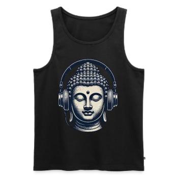 Musik Streetwear Outfit Buddha - Männer Premium Bio Tank Top - Schwarz - Vorne - Michal (187cm)