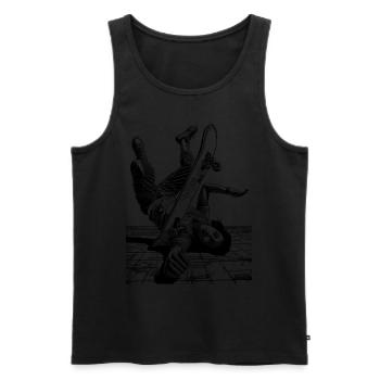 Skater T-Shirt – Dein Sturz, dein Lifestyle - Männer Premium Bio Tank Top - Schwarz - Vorne - Michal (187cm)