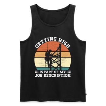 Industriekletterer Tower Climber Industrieklettern - Männer Premium Bio Tank Top - Schwarz - Vorne - AI Model Male 178 light (178cm)