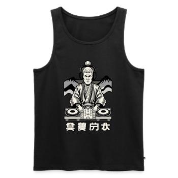 DJ Samouraï Musique Rétro Streetwear Graffiti - Débardeur bio Premium Homme - noir - Devant - Michal (187cm)