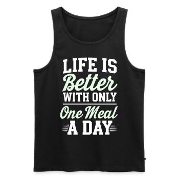 Intermittent fasting Intermittent fasting - Men's Premium Organic Tank Top - black - Front - AI Model Male 178 light (178cm)