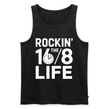 Intermittent fasting Intermittent fasting - Men's Premium Organic Tank Top - black - Front - AI Model Male 178 light (178cm)