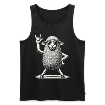 Heavy Metal Festival Rock Musik Konzert Schaf - Männer Premium Bio Tank Top - Schwarz - Vorne - Michal (187cm)