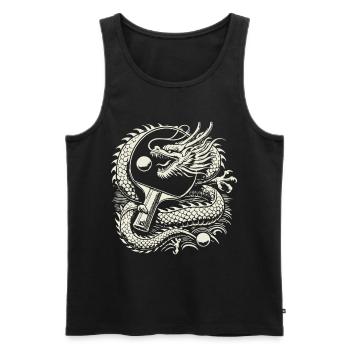 Œuvre d’art de tennis de table dragon avec raquette - Débardeur bio Premium Homme - noir - Devant - Michal (187cm)